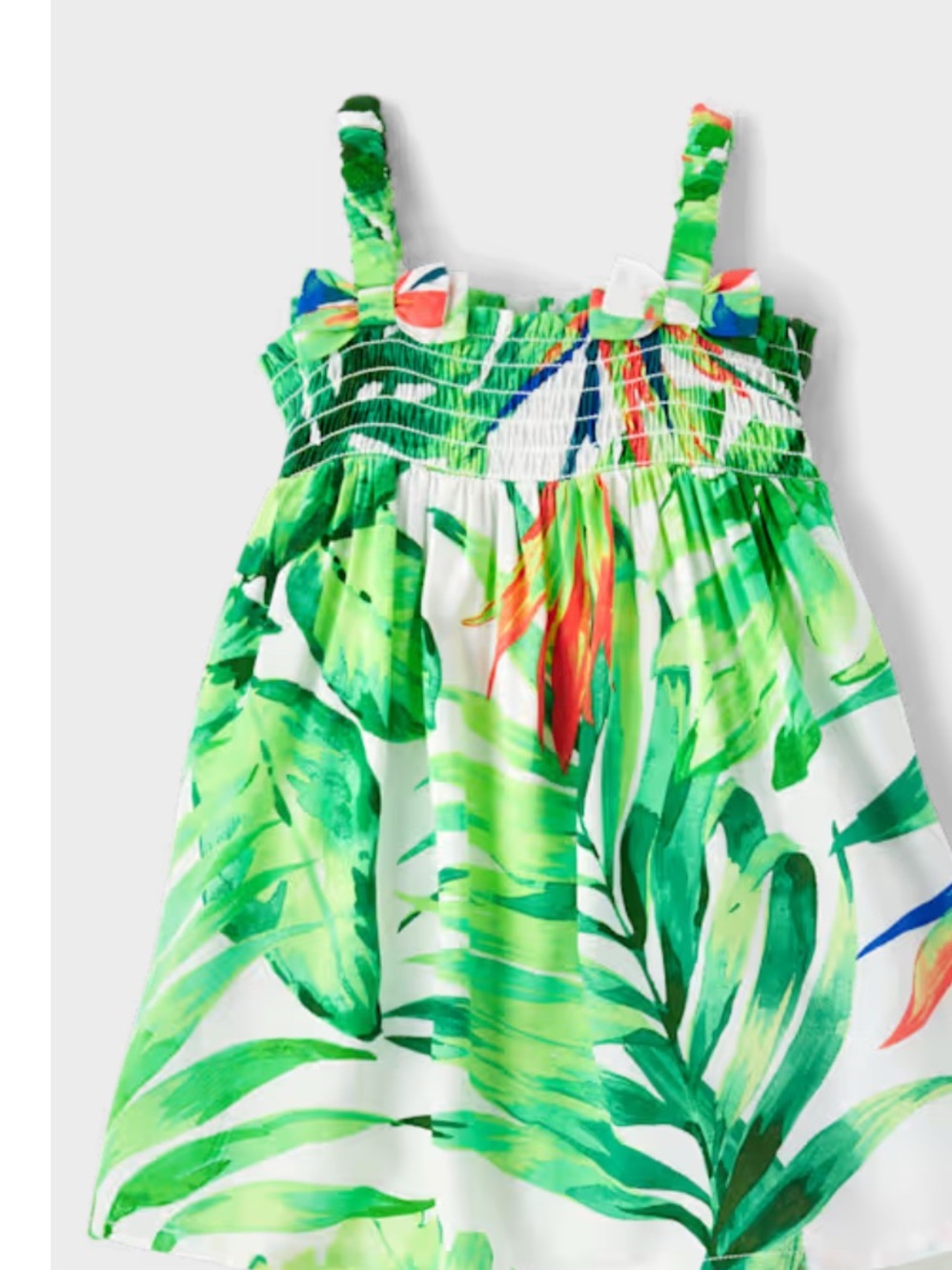 The Children's Place Green Tropical Print Smocked Dress